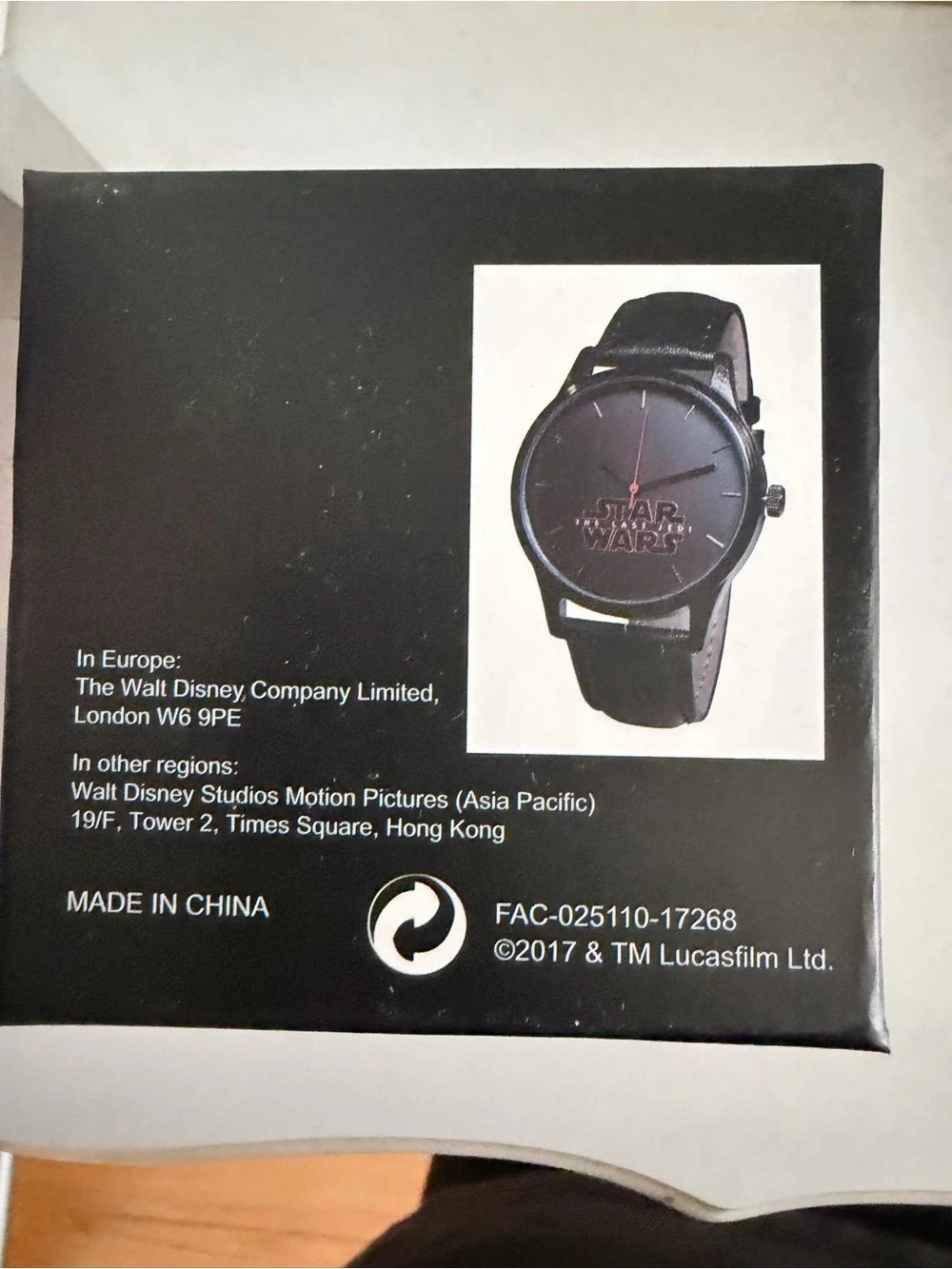 Star Wars Black Watch with Red Logo and Red Hand